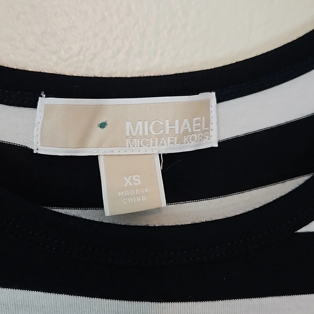 Michael Kors Black White Stripe Dress XS